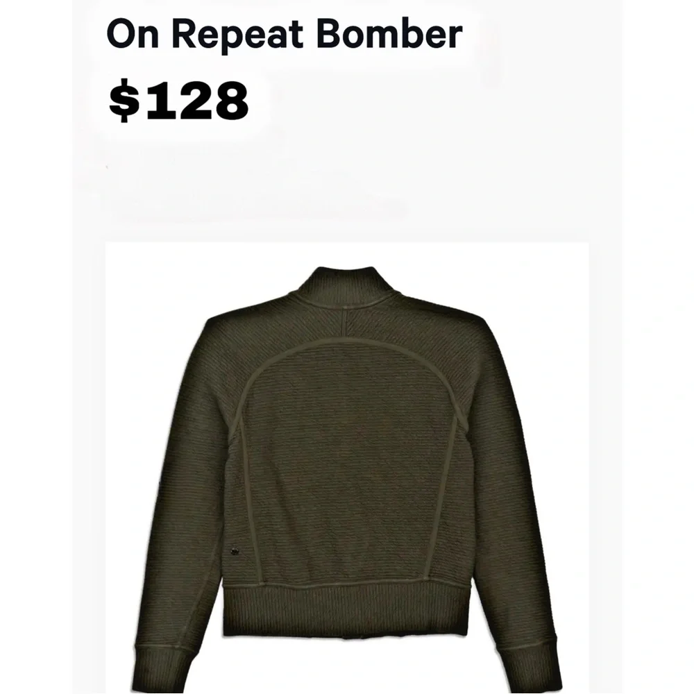 Lululemon On Repeat Bomber in Forest Green 2 NWOT - Picture 5 of 15